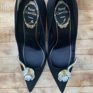 Rene Caovilla Black Evening Heel 7.5 (38)